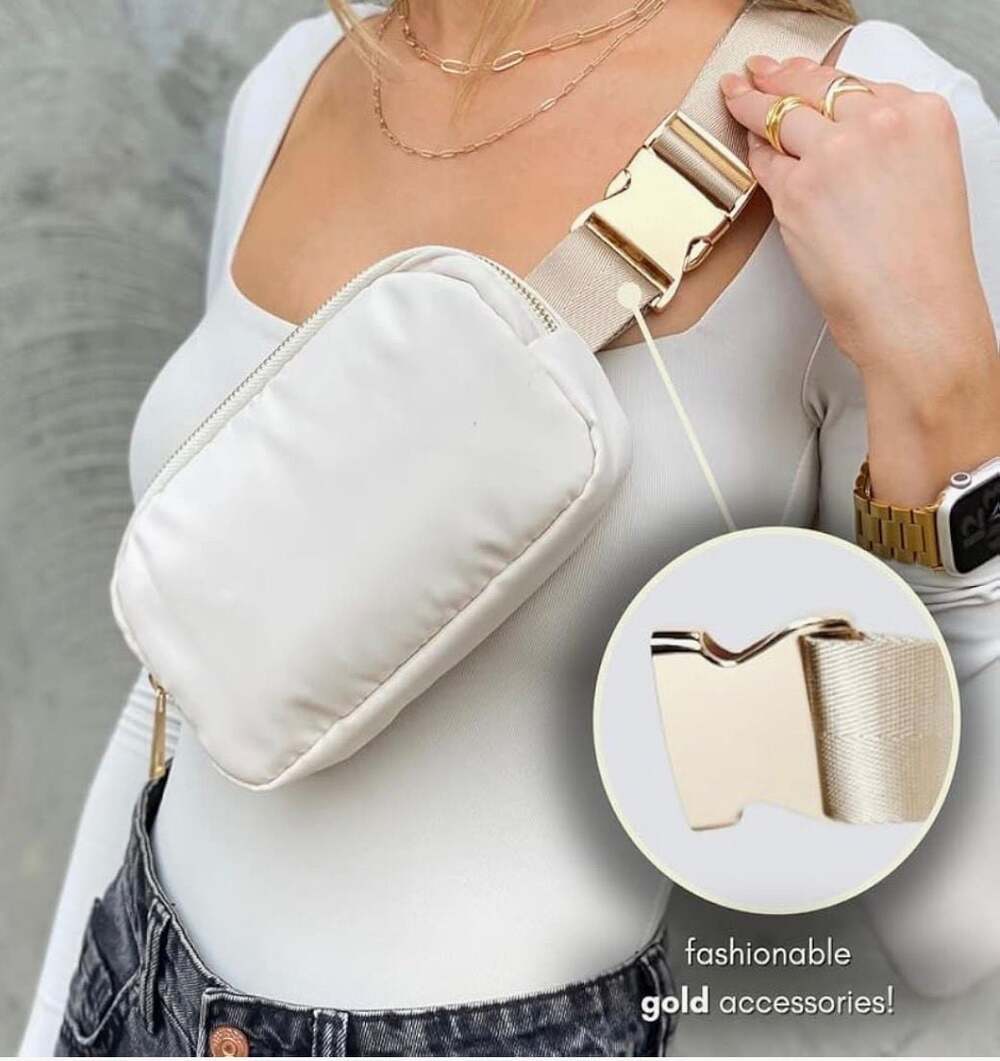 Citrusy Boutique Everywhere Belt Bag with Gold Hardware and Adjustable Strap - C